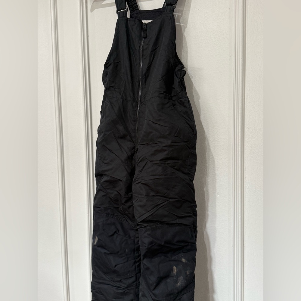 Youth Black Snow Bib Overalls - Picture 4 of 8